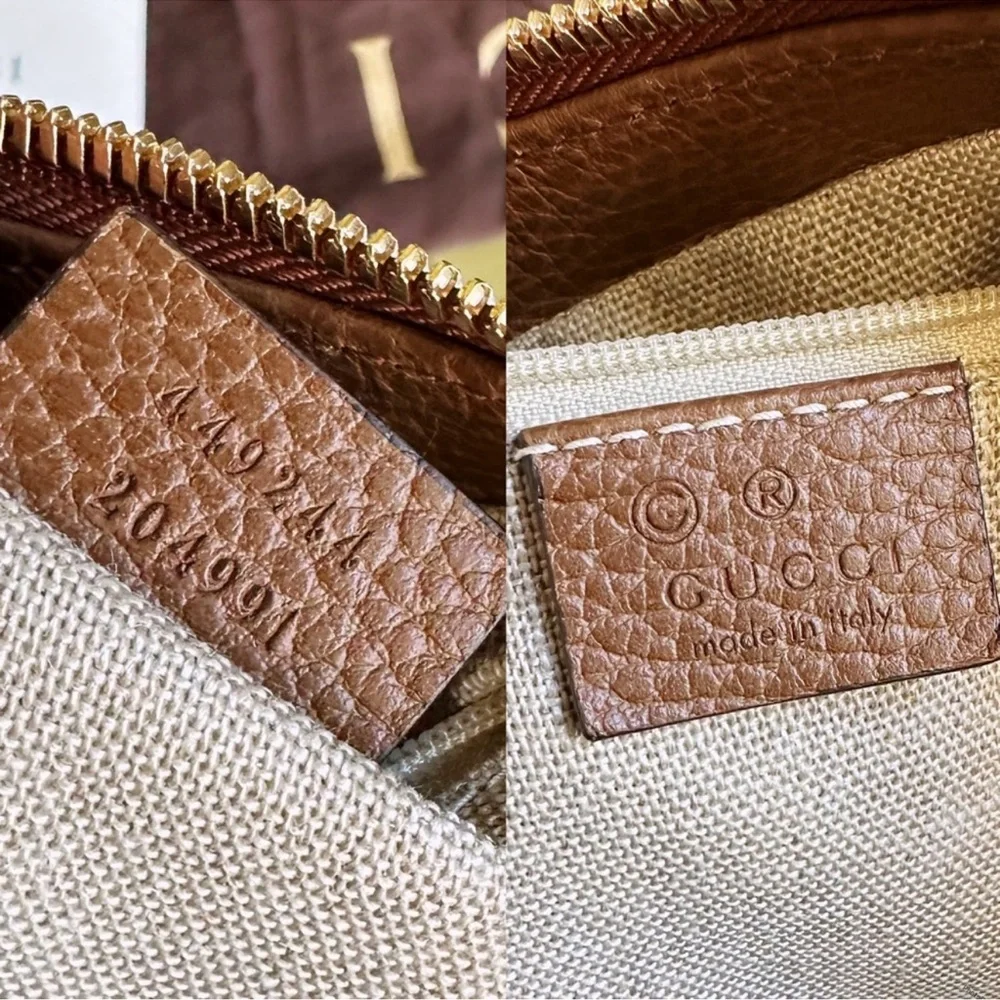 Gucci Tan and Brown Monogram Shoulder Bag